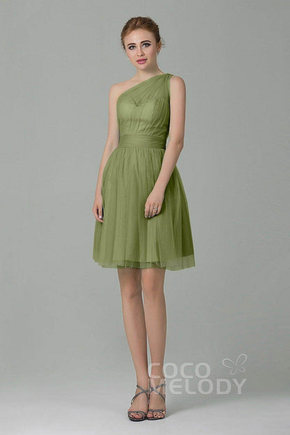 A-Line Short-Mini Tulle Bridesmaid Dress LOZM1503F
