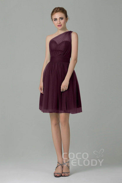A-Line Short-Mini Tulle Bridesmaid Dress LOZM1503F