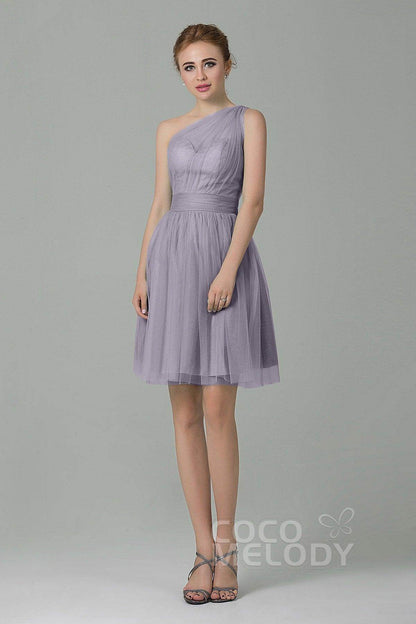 A-Line Short-Mini Tulle Bridesmaid Dress LOZM1503F