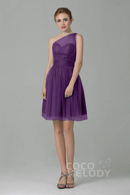 A-Line Short-Mini Tulle Bridesmaid Dress LOZM1503F