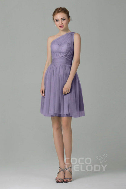 A-Line Short-Mini Tulle Bridesmaid Dress LOZM1503F