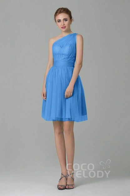 A-Line Short-Mini Tulle Bridesmaid Dress LOZM1503F
