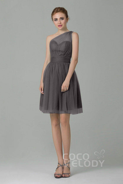 A-Line Short-Mini Tulle Bridesmaid Dress LOZM1503F