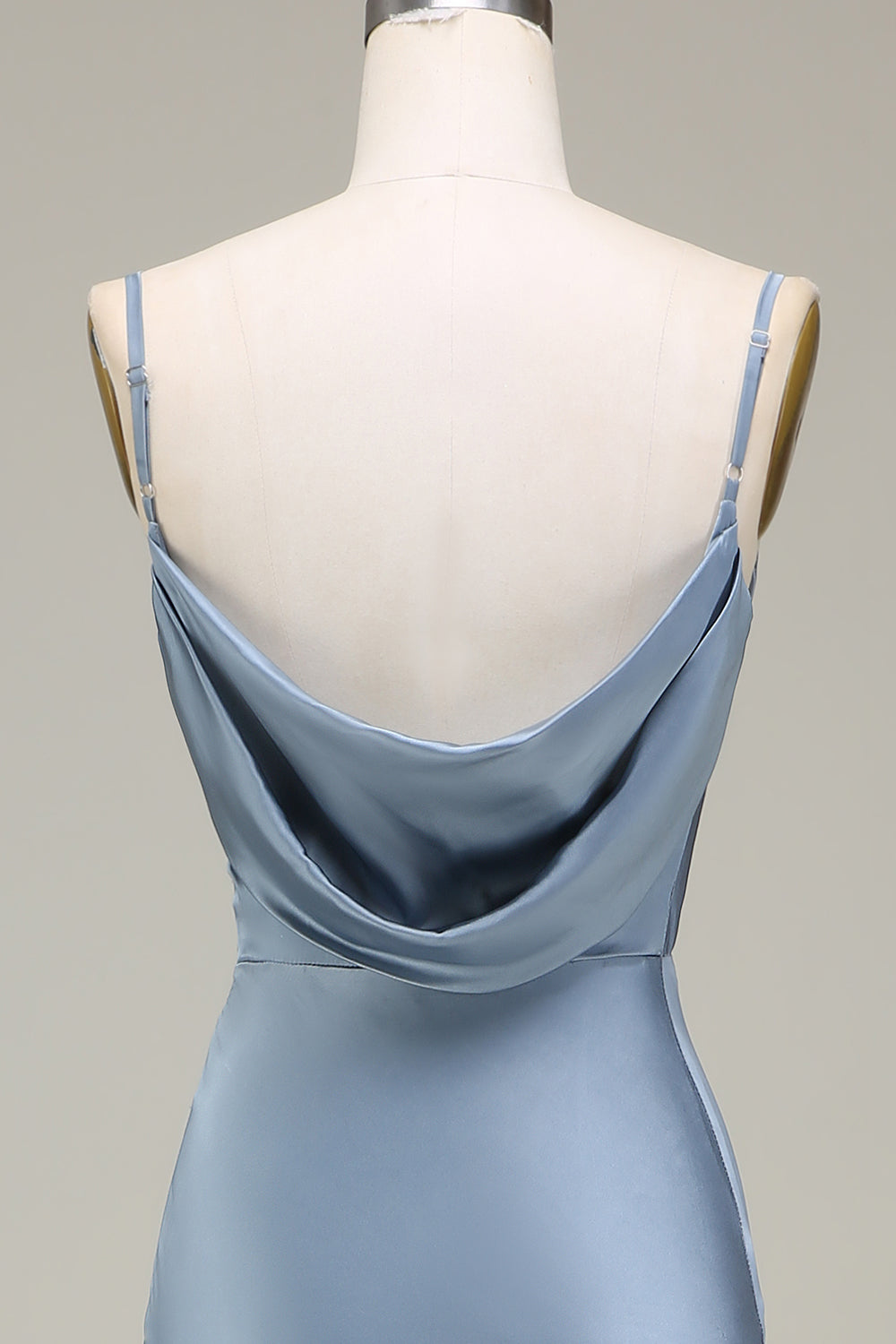 Cowl Neck and Back Maxi Dress in Dusty Blue