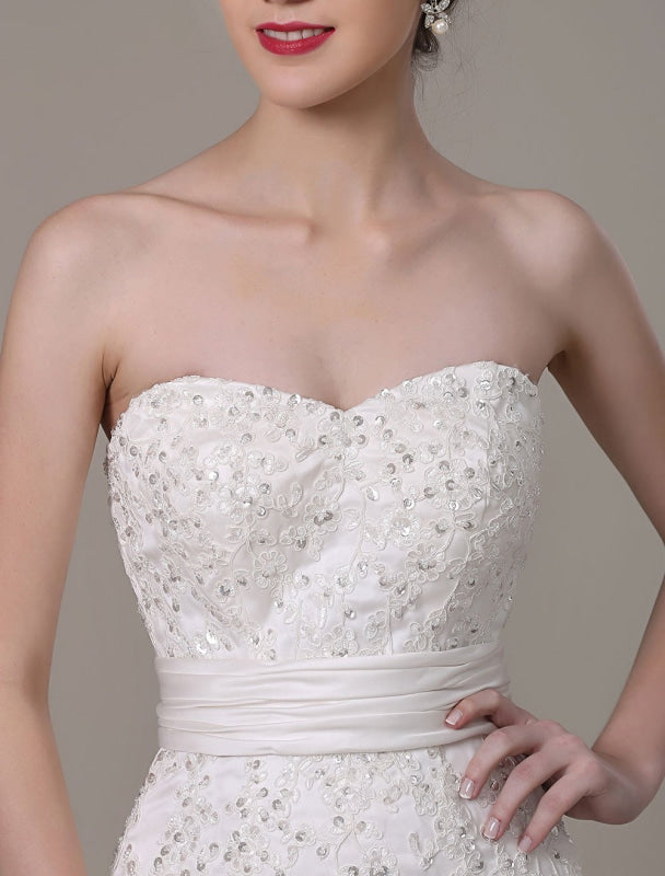 Mermaid Wedding Dresses With Elegant Detachable Lace Jacket Sweep Train(Veil Not Included) Exclusive