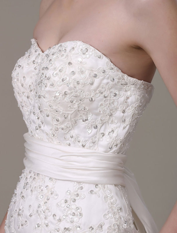 Mermaid Wedding Dresses With Elegant Detachable Lace Jacket Sweep Train(Veil Not Included) Exclusive