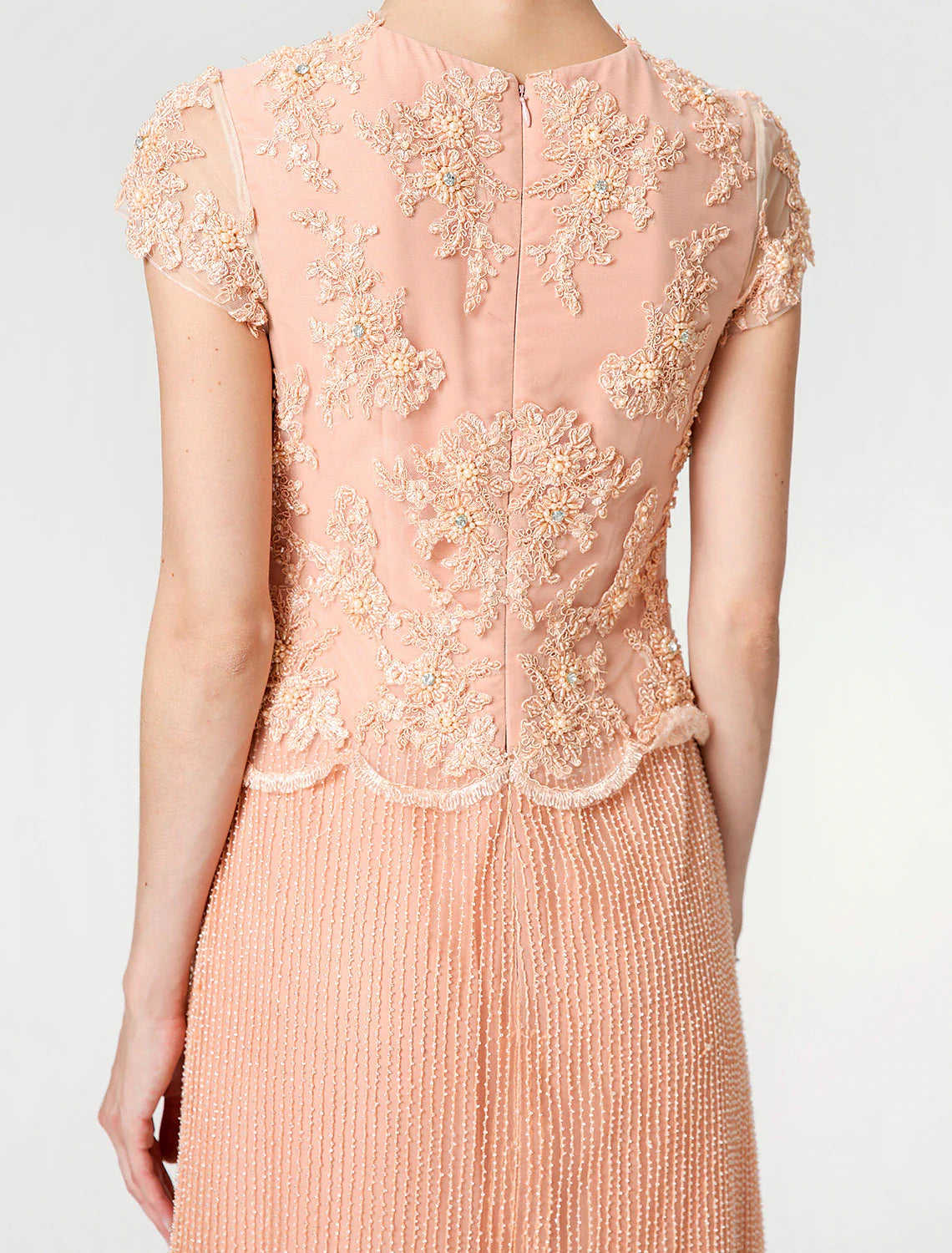 Aimishang  Sheath / Column Mother of the Bride Dress Formal Vintage Inspired Jewel Neck Ankle Length Chiffon Beaded Lace Short Sleeve No with Lace Beading