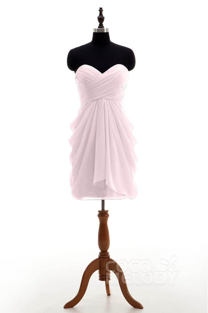 Sheath-Column Knee Length Chiffon Bridesmaid Dress NB2746