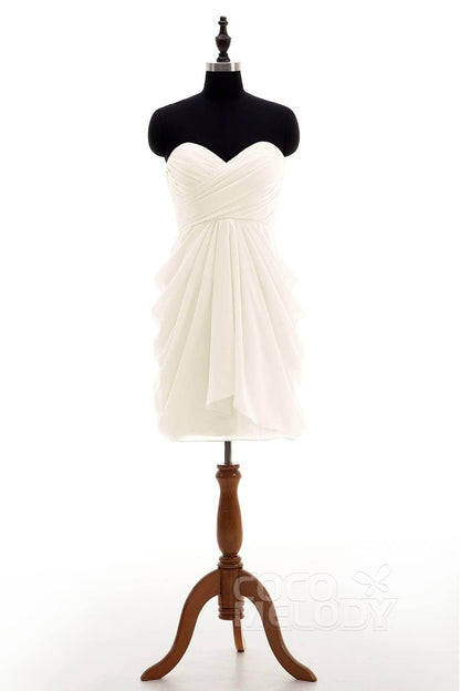 Sheath-Column Knee Length Chiffon Bridesmaid Dress NB2746