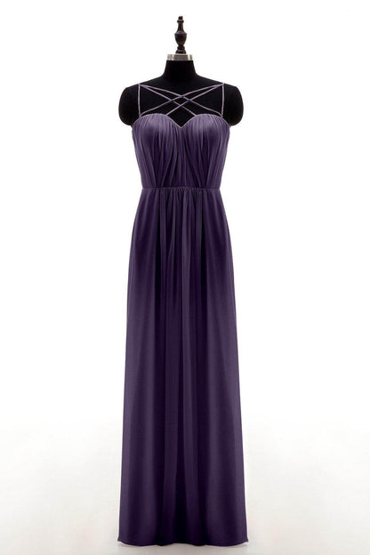 Sheath-Column Floor Length Chiffon Bridesmaid Dress NB3315