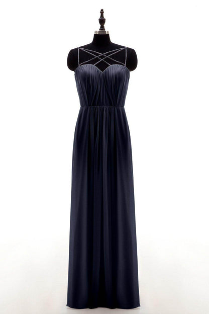 Sheath-Column Floor Length Chiffon Bridesmaid Dress NB3315