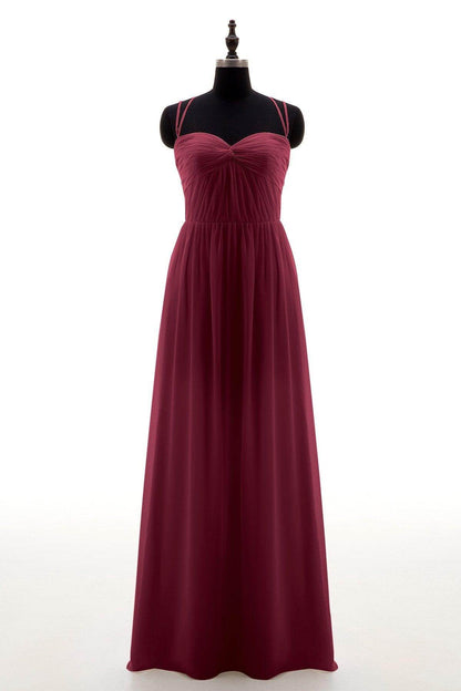 Sheath-Column Floor Length Chiffon Bridesmaid Dress NB3316