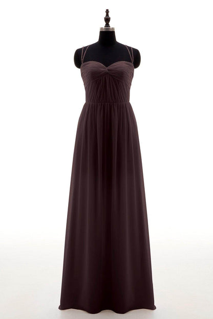 Sheath-Column Floor Length Chiffon Bridesmaid Dress NB3316