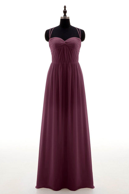 Sheath-Column Floor Length Chiffon Bridesmaid Dress NB3316