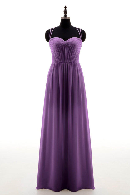 Sheath-Column Floor Length Chiffon Bridesmaid Dress NB3316
