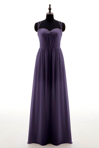 Sheath-Column Floor Length Chiffon Bridesmaid Dress NB3316