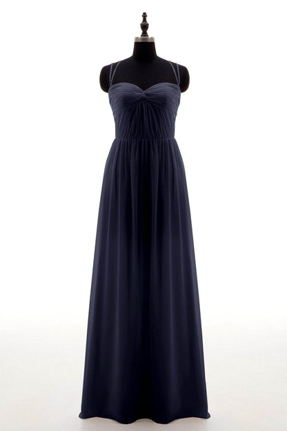 Sheath-Column Floor Length Chiffon Bridesmaid Dress NB3316