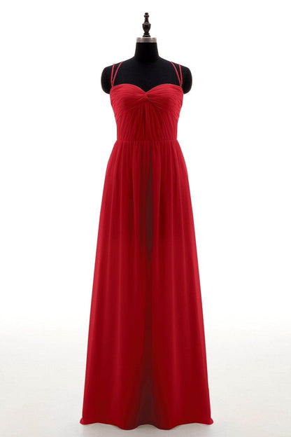 Sheath-Column Floor Length Chiffon Bridesmaid Dress NB3316