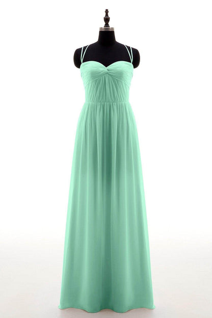Sheath-Column Floor Length Chiffon Bridesmaid Dress NB3316