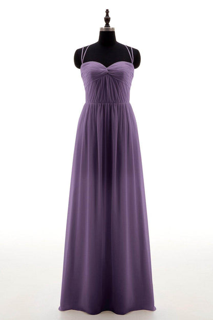 Sheath-Column Floor Length Chiffon Bridesmaid Dress NB3316