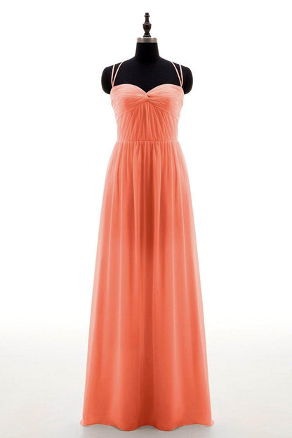 Sheath-Column Floor Length Chiffon Bridesmaid Dress NB3316