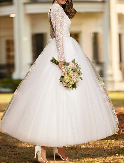Aimishang Reception Simple Wedding Dresses Wedding Dresses A-Line Sweetheart Strapless Ankle Length Lace Bridal Gowns With Pleats Solid Color