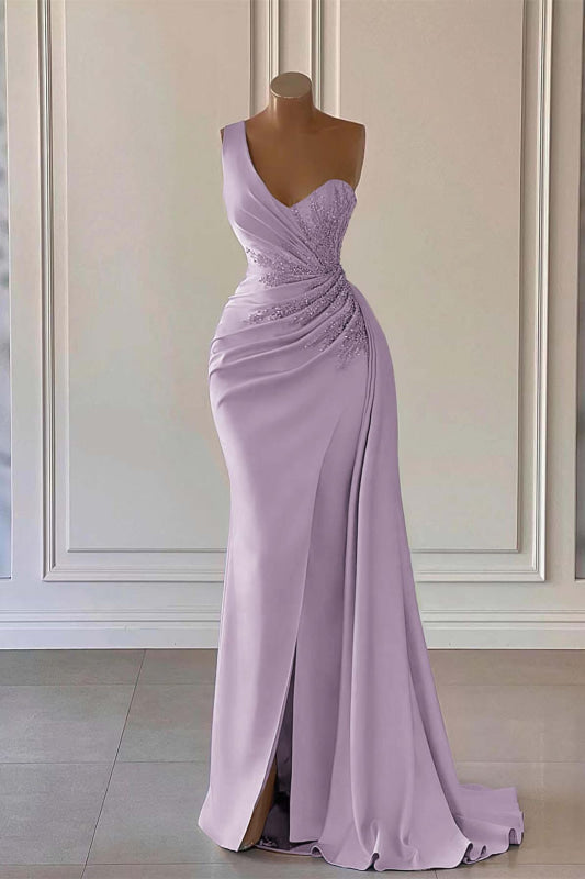 One-Shoulder Mermaid Prom Dress with Elegant Ruffles