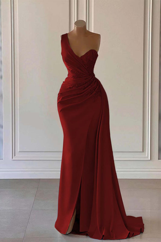 One-Shoulder Mermaid Prom Dress with Elegant Ruffles