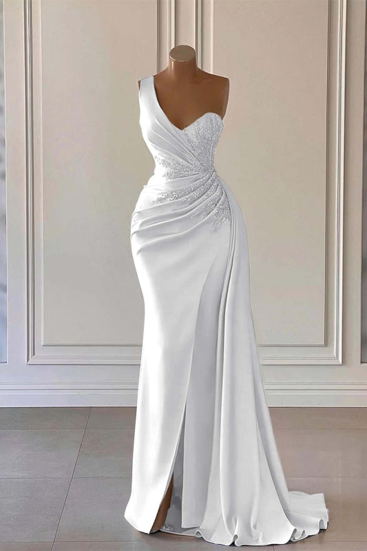 One-Shoulder Mermaid Prom Dress with Elegant Ruffles