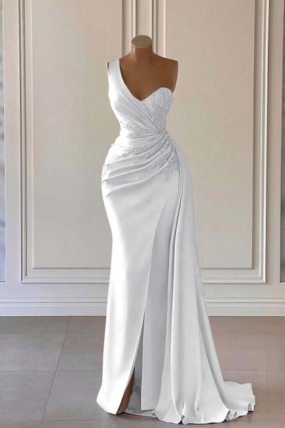 One-Shoulder Mermaid Prom Dress with Elegant Ruffles