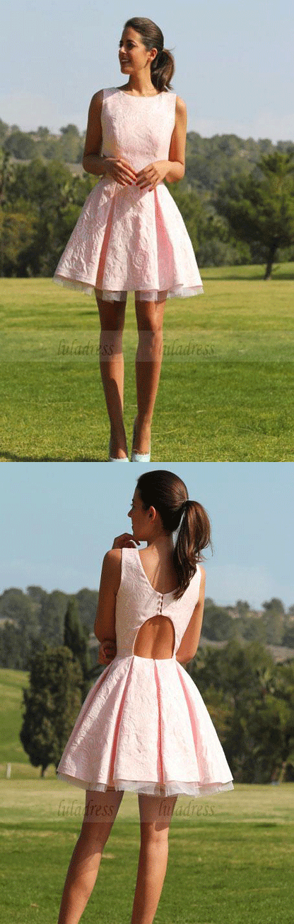 Lace Homecoming Dress,Pink Homecoming Dresses