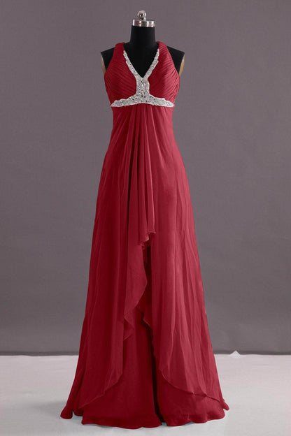 Sheath-Column Floor Length Chiffon Evening Dress COEF14001