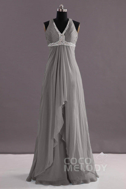 Sheath-Column Floor Length Chiffon Evening Dress COEF14001
