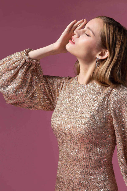 Sheath-Column Short-Mini Sequined Dress CB0400