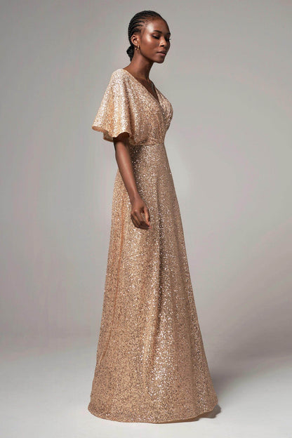 Sheath-Column Floor Length Sequined Dress CB0399