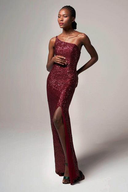 Trumpet-Mermaid Sweep-Brush Train Sequined Dress CB0406