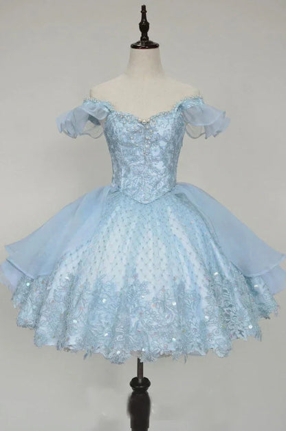 Vintage Pink Beading Design Short Evening Dress, A-line Off-the-shoulder Homecoming Dress HZ1024