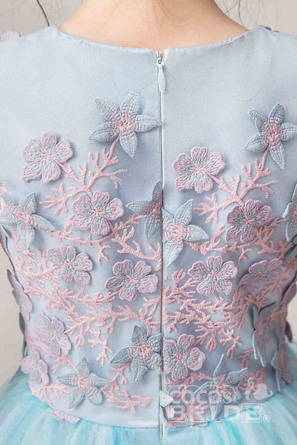 Pink Long Sleeves Ball Gown Flower Girls Dress