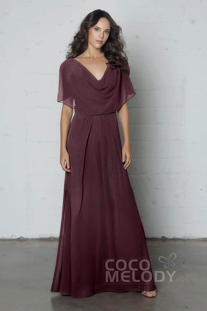 Sheath-Column Floor Length Chiffon Dress PR17014