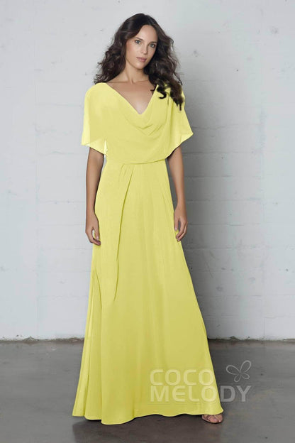 Sheath-Column Floor Length Chiffon Dress PR17014