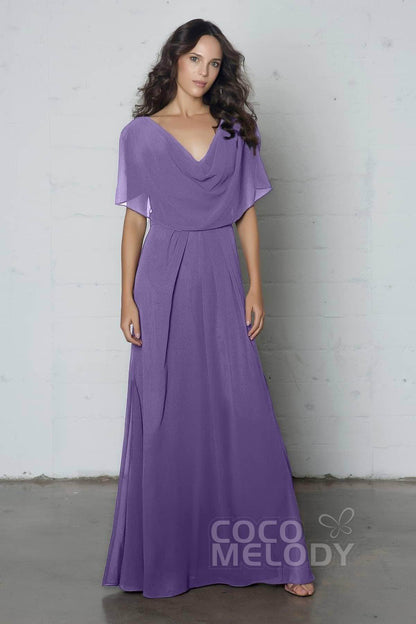Sheath-Column Floor Length Chiffon Dress PR17014