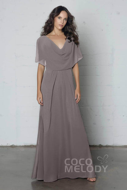 Sheath-Column Floor Length Chiffon Dress PR17014