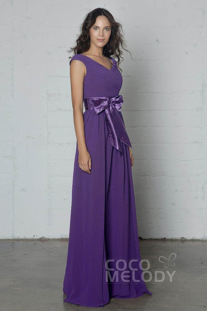 Sheath-Column Floor Length Chiffon Dress PR17017