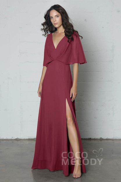 Sheath-Column Floor Length Chiffon Dress PR17024