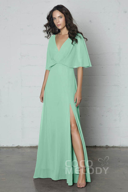 Sheath-Column Floor Length Chiffon Dress PR17024