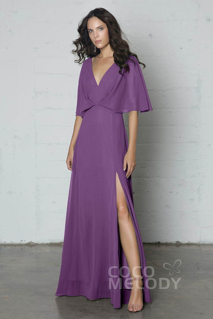Sheath-Column Floor Length Chiffon Dress PR17024