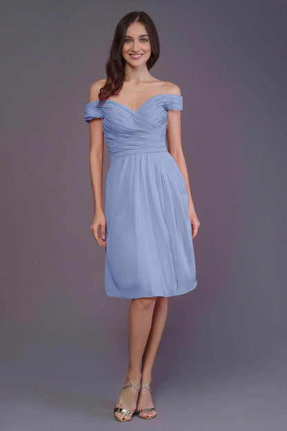 Sheath-Column Knee Length Short Bridesmaid Dress PR3485