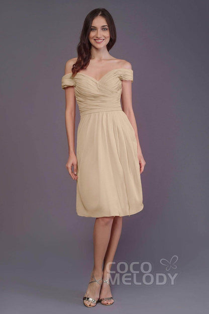 Sheath-Column Knee Length Short Bridesmaid Dress PR3485