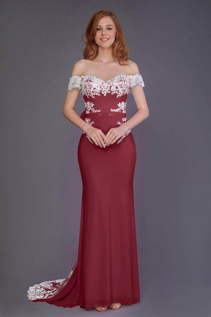 Mermaid Sweep Train Knitted Fabric Bridesmaid Dress PR3491