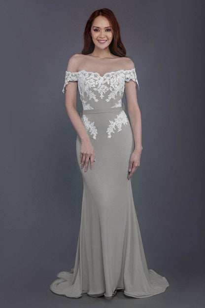 Mermaid Sweep Train Knitted Fabric Bridesmaid Dress PR3497